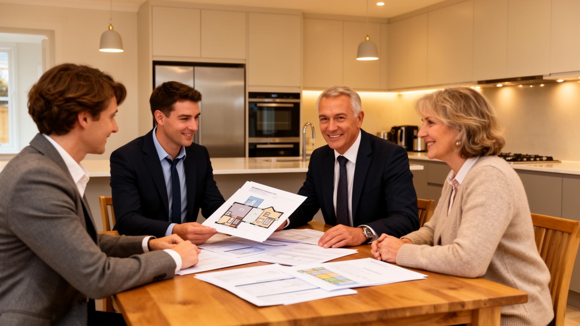 Estate agent conducting property valuation